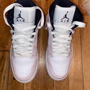 WOMENS AIR JORDAN 1 MID 'BARELY ROSE'